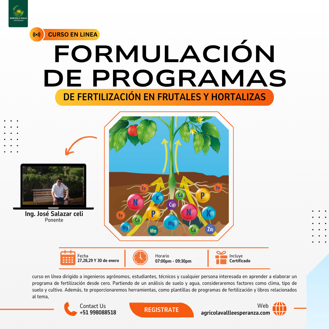 FORMULACIÓN DE PROGRAMAS DE FERTILIZACIÓN EN FRUTALES Y HORTALIZAS