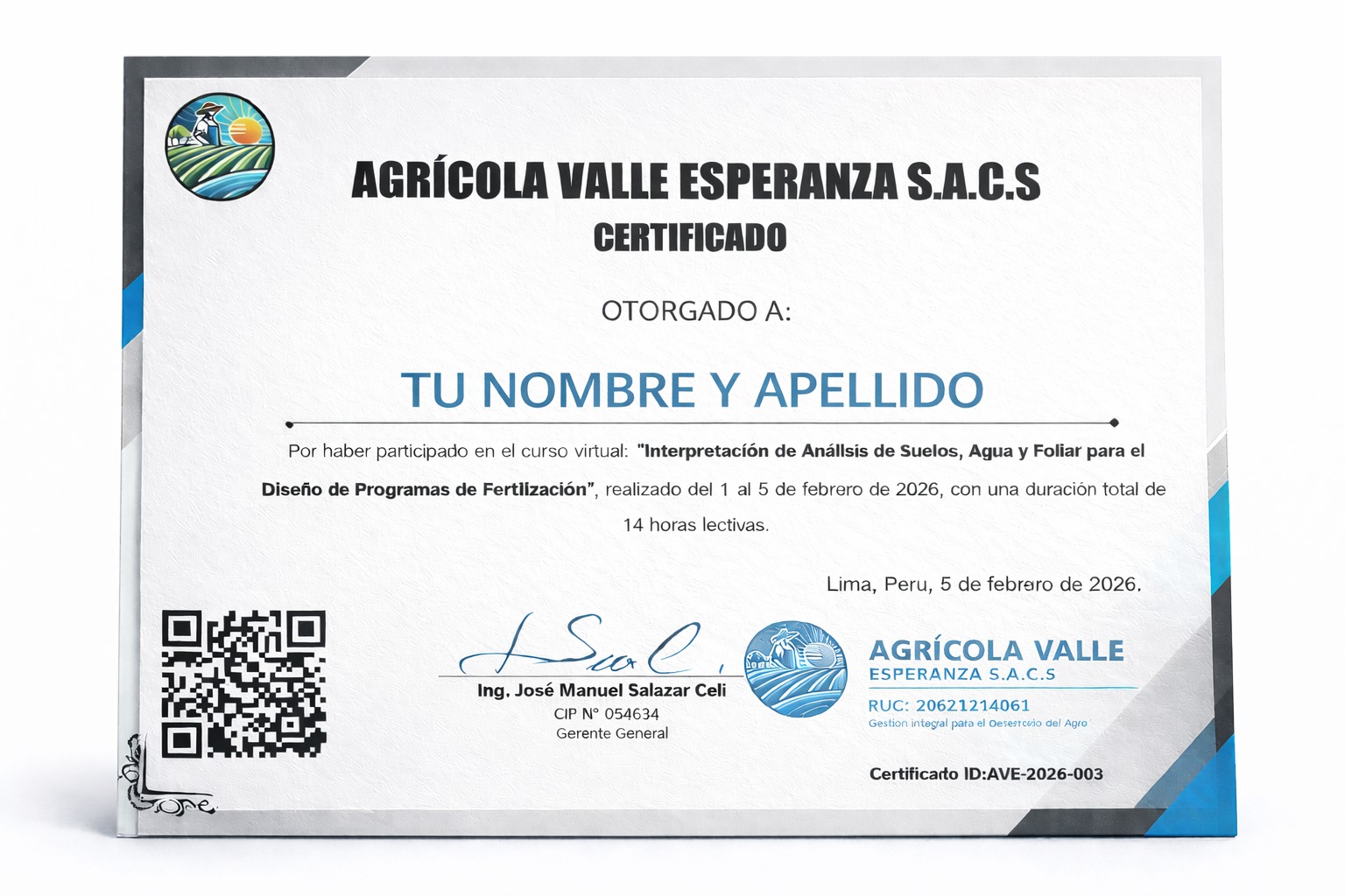 Certificado de participación